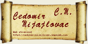 Čedomir Mijajlovac vizit kartica